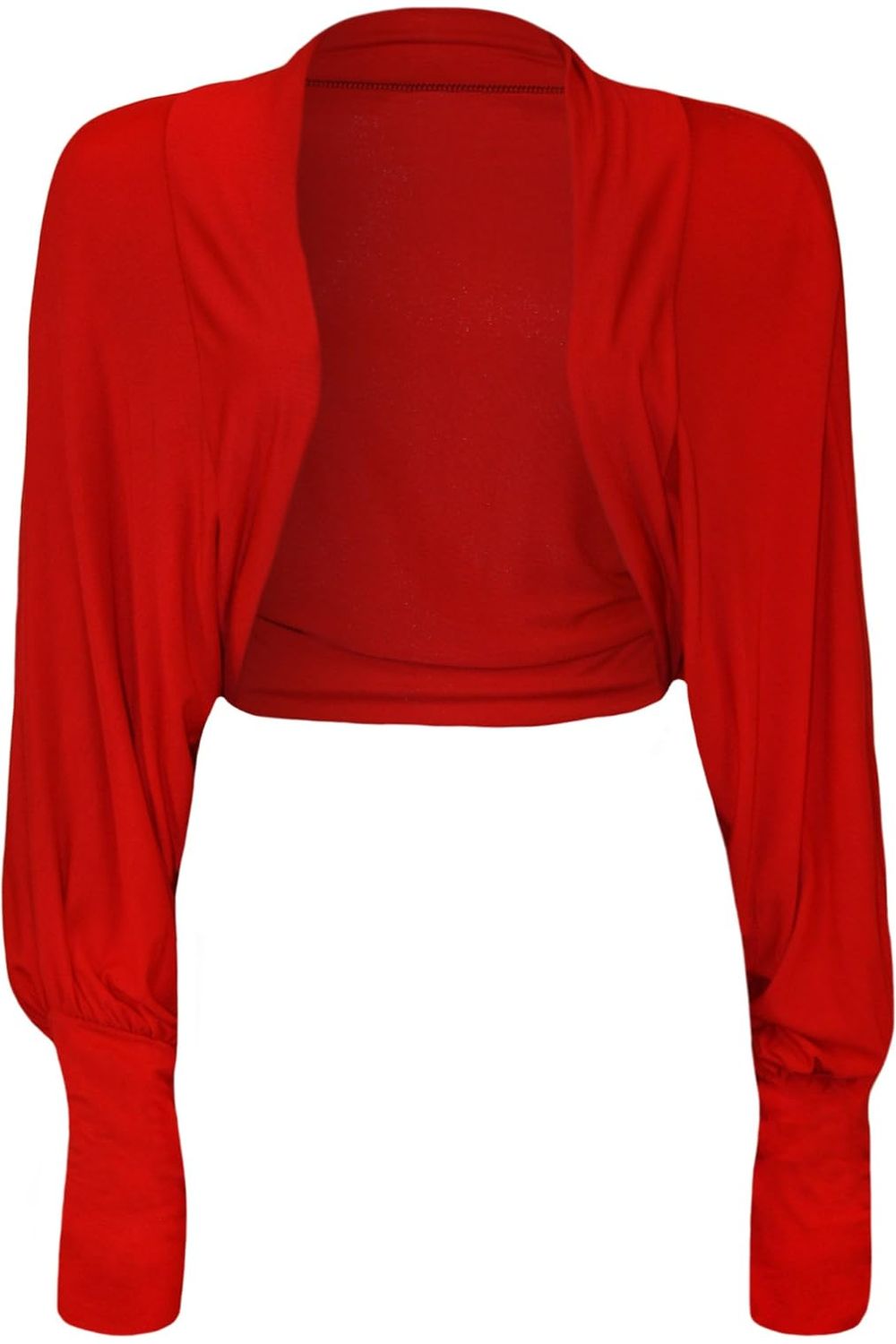Plus Size Long Sleeve Batwing Shrug Tops WearAll Red 16-18