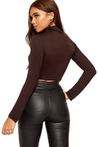 Turtle Neck Crop Top Tops WearAll