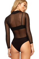 Plus Size Turtle Neck Mesh Bodysuit Bodysuit WearAll