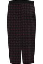 Plus Size Midi Skirt Dogtooth
