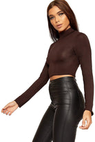 Turtle Neck Crop Top Tops WearAll