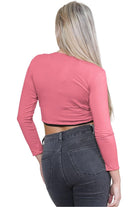 Long Sleeve Front Tie Crop Shrug Tops WearAll