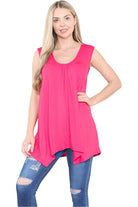 Sleeveless Hanky Hem Vest Top Apparel & Accessories WearAll