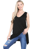 Plus Size Sleeveless Hanky Hem Vest Top Apparel & Accessories WearAll