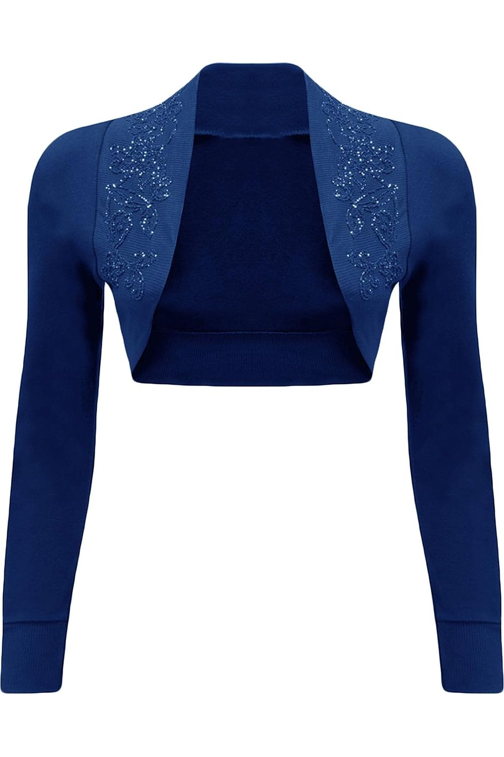 Long Sleeve Beaded Bolero Shrug Tops WearAll Electric Blue 8-10