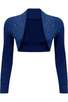 Long Sleeve Beaded Bolero Shrug Tops WearAll Electric Blue 8-10