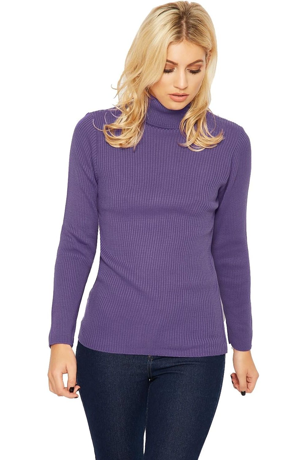 Polo Neck Knitted Top Tops WearAll