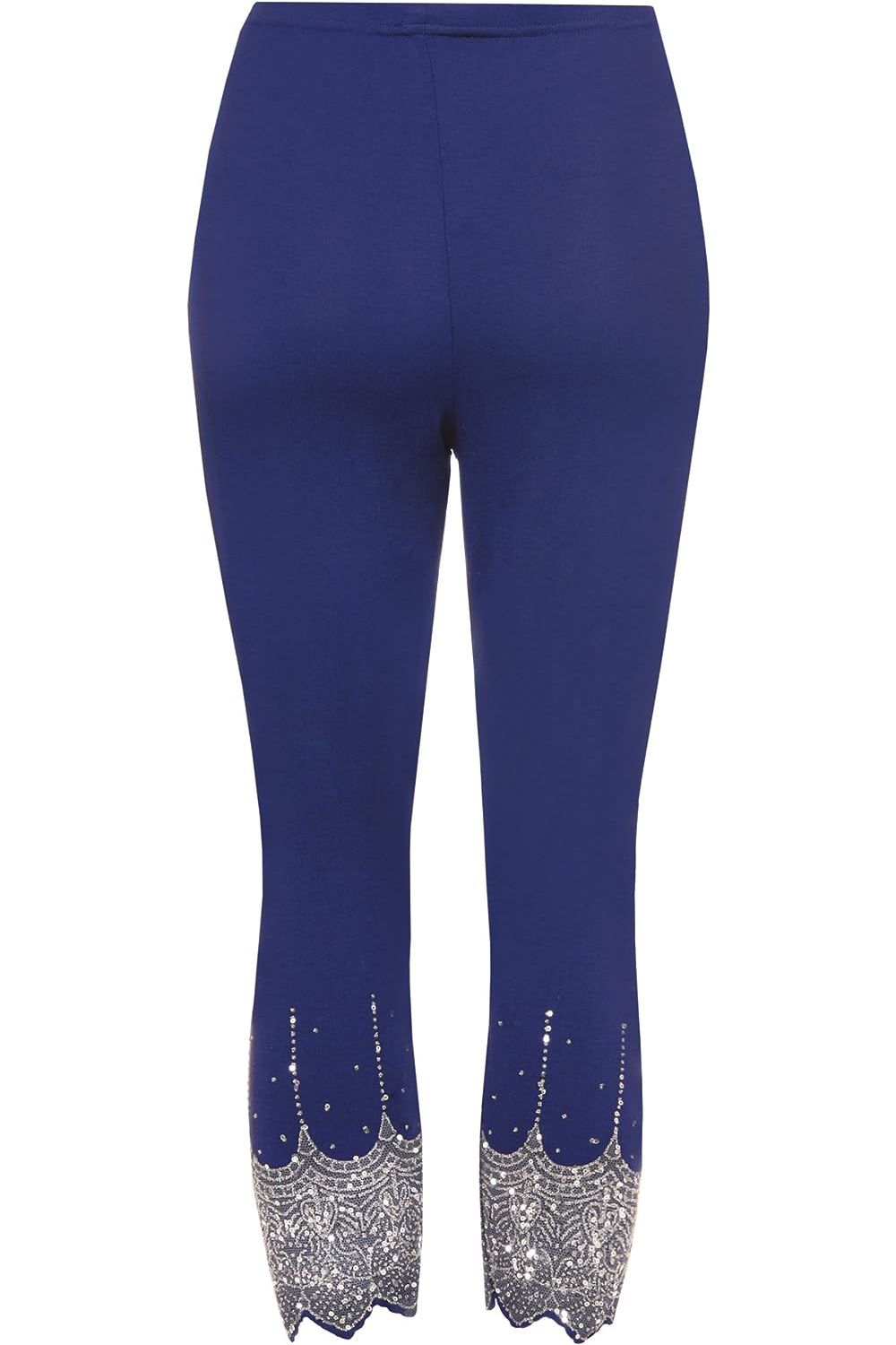 Plus Size Scallop Edge Sequin Leggings Leggings WearAll