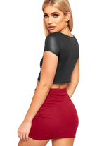 Printed Cap Sleeve Crop Tops Tops WearAll