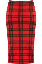 Plus Size Tartan Check Print Midi Skirt Skirt WearAll