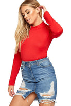 Unity Solid Stand Collar turtleneck Bodysuit Bodysuit WearAll