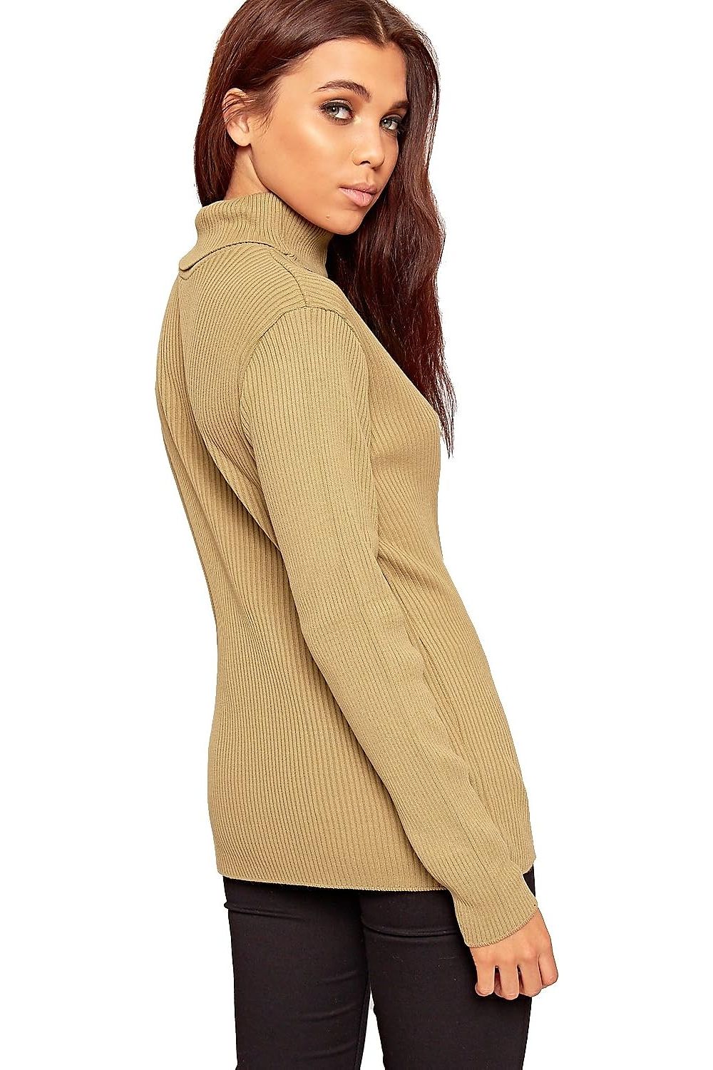 Polo Neck Knitted Top Tops WearAll