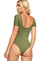 Plain Short Sleeve Bodysuit Bodysuit WearAll