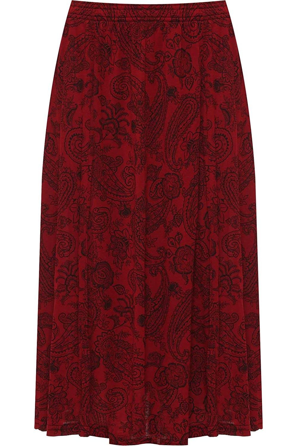Paisley Print Midi Skirt in Wine Color Skirt WearAll