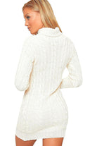 Polo High Neck Cable Knitted Jumper Dress Dress WearAll