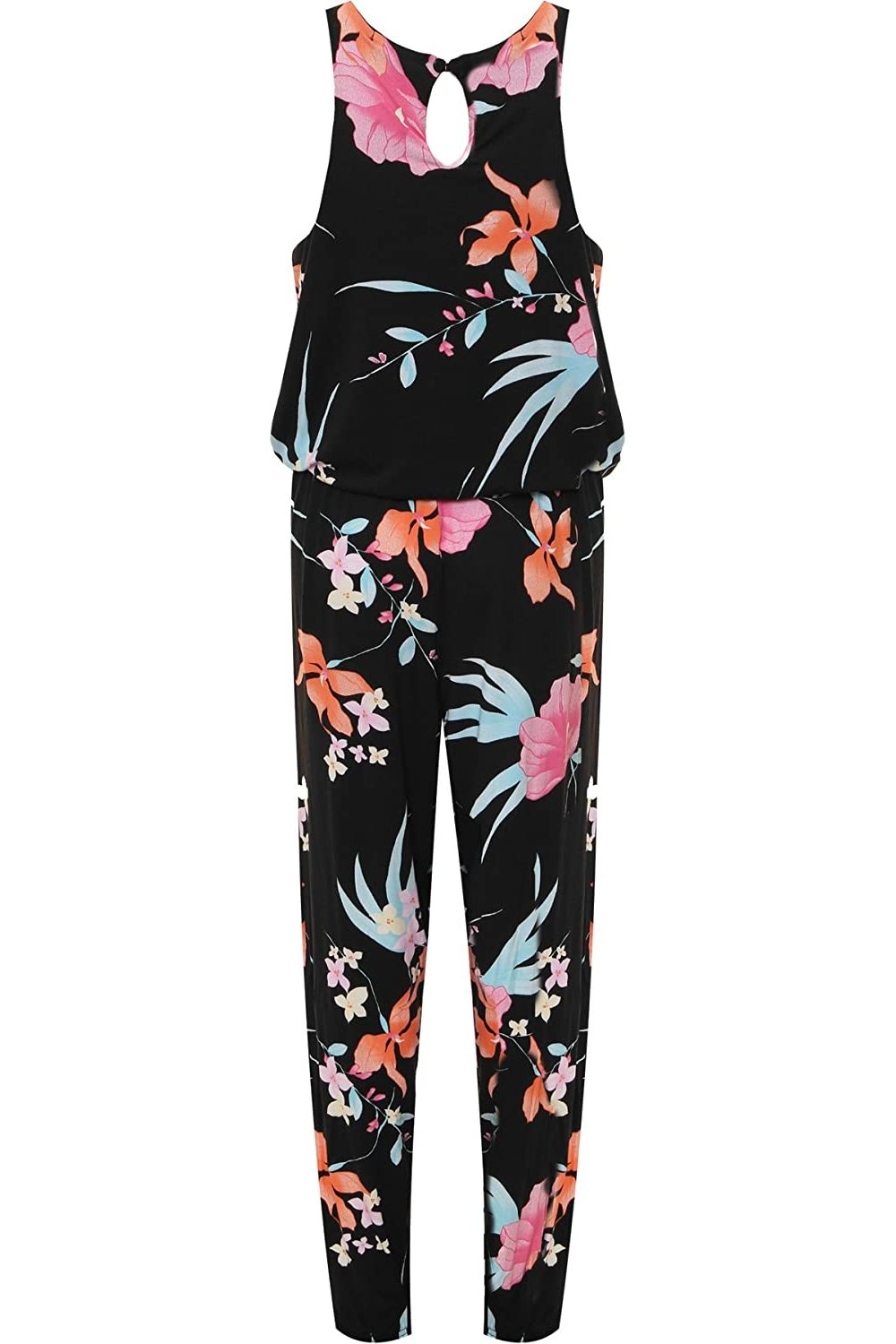 Plus Size Trouser Sleeveless Scoop Neck Floral Print Jumpsuit Jumpsuit WearAll