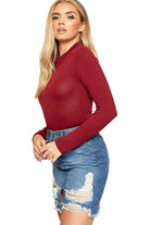 Unity Solid Stand Collar turtleneck Bodysuit Bodysuit WearAll
