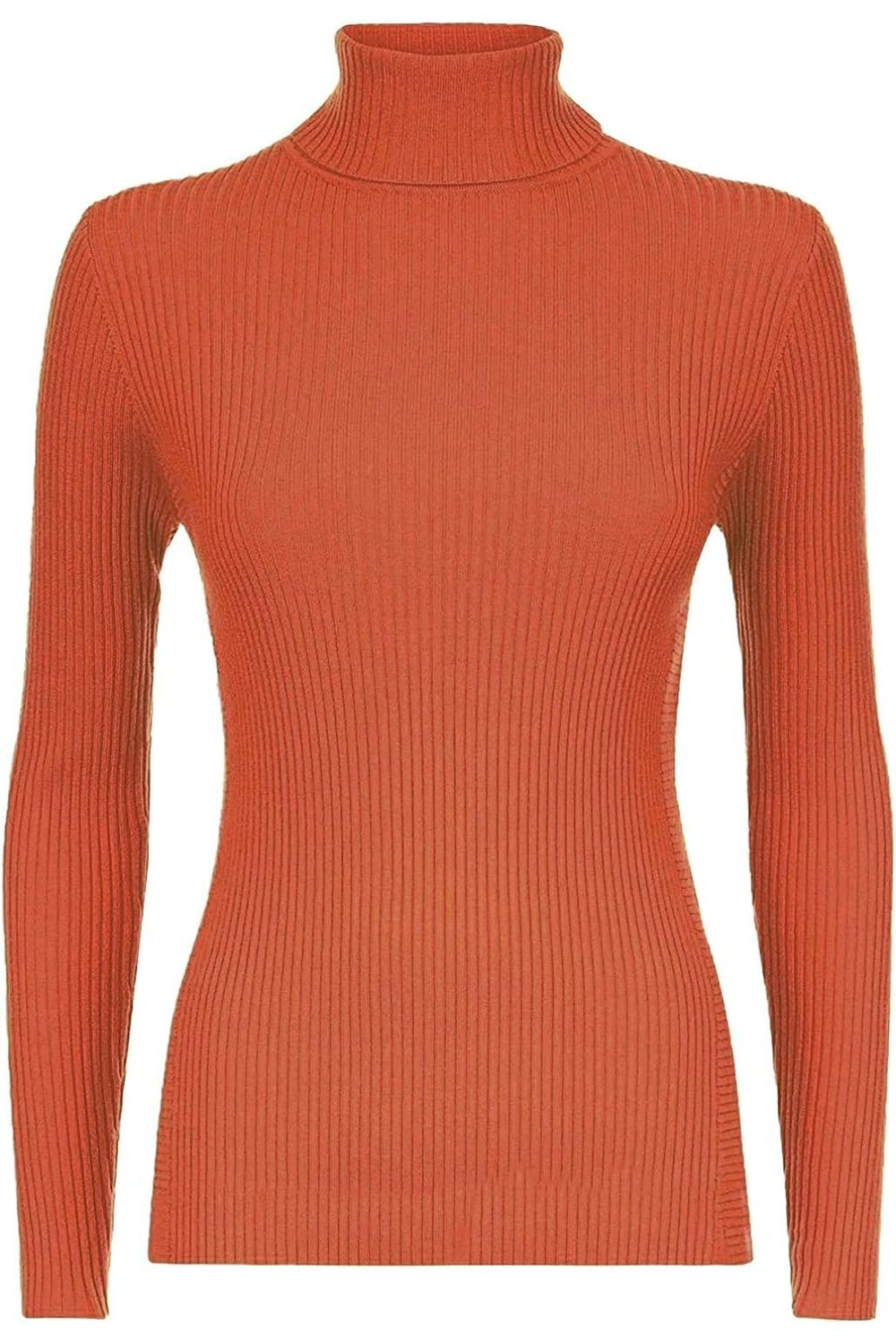 Plus Size Ribbed Stretch Polo Neck Top Tops WearAll