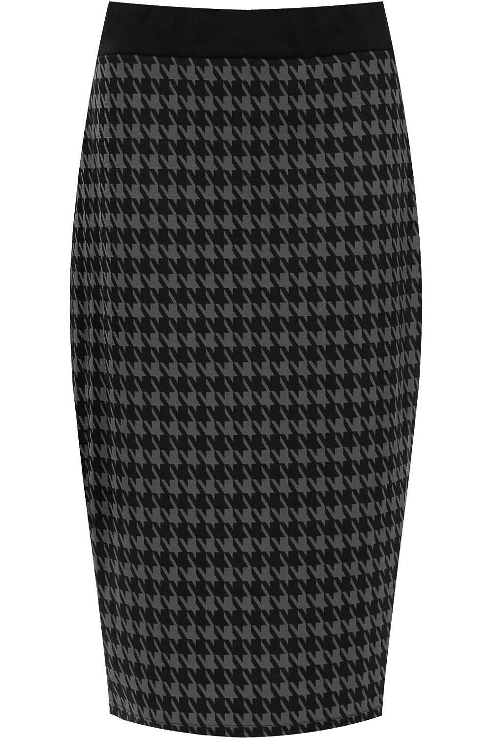 Plus Size Midi Skirt Dogtooth