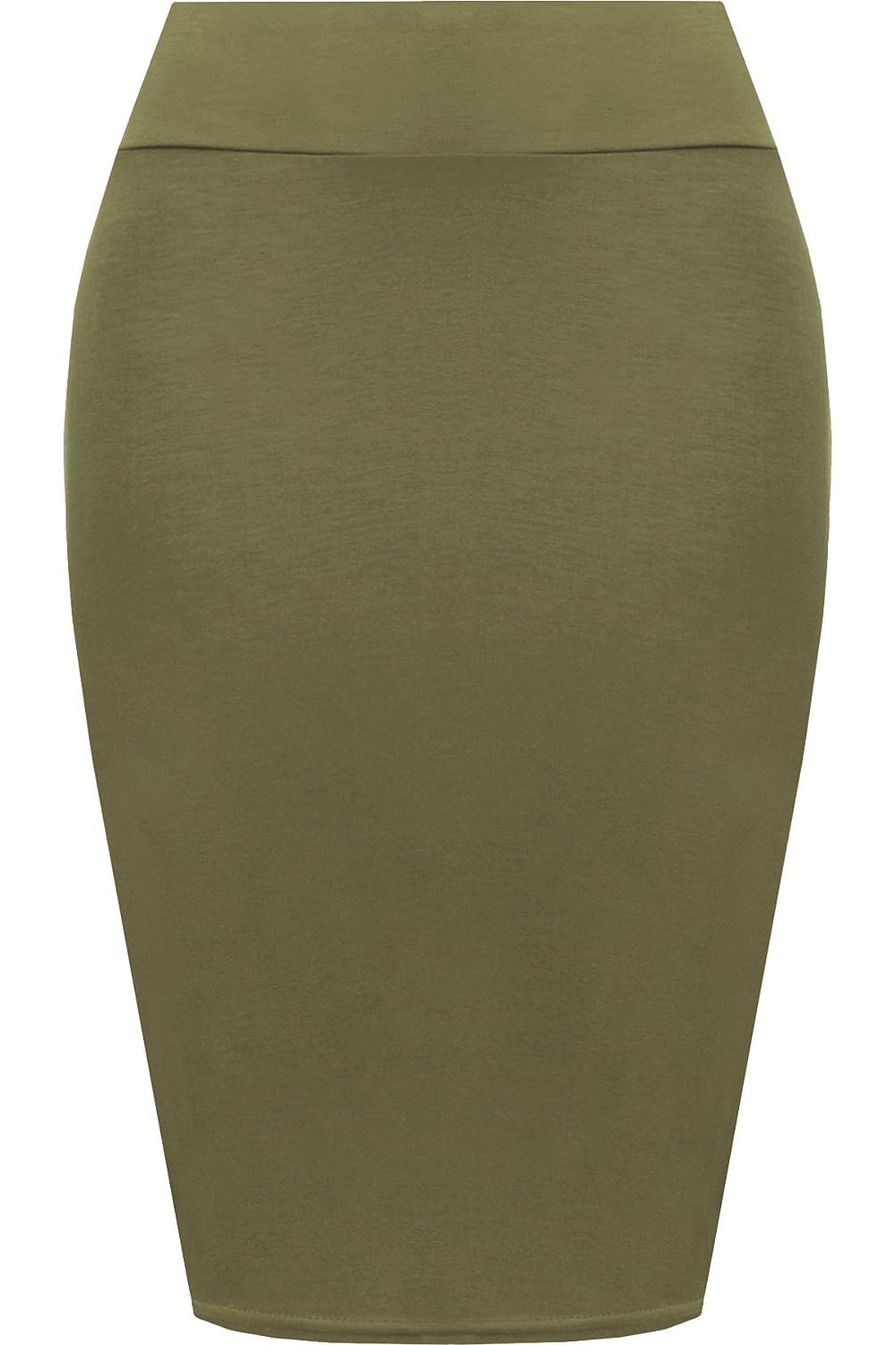 Bodycon Pencil High Waisted Midi Skirt Skirt WearAll Khaki 12-14