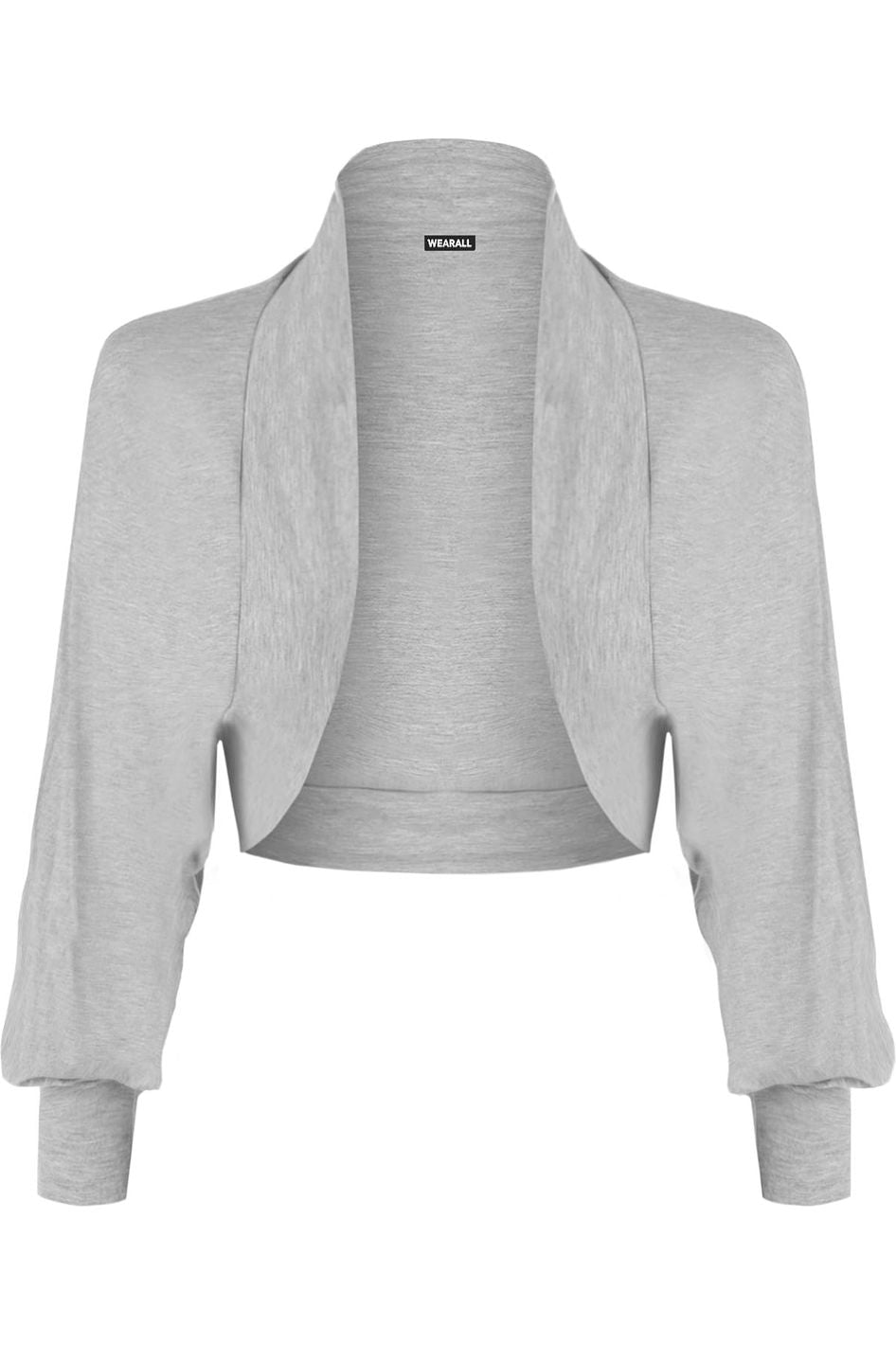 Long Sleeve Batwing Shrug Tops WearAll Light Grey 8-10