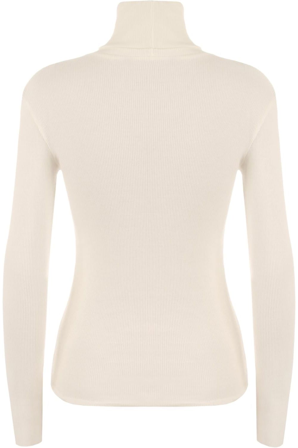 Plus Size Ribbed Stretch Polo Neck Top Tops WearAll Peach 16-18