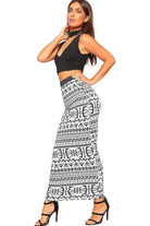 High Waist Stretch Long Maxi Skirt Skirt WearAll Big Aztec 12-14