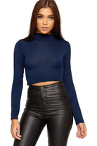 Turtle Neck Crop Top Tops WearAll