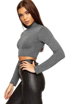 Turtle Neck Crop Top Tops WearAll