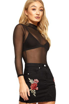 Plus Size Turtle Neck Mesh Bodysuit Bodysuit WearAll