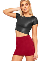 Printed Cap Sleeve Crop Tops Tops WearAll