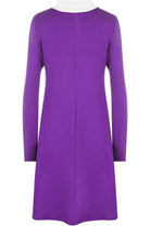 Plain Collar Flared Ladies Swing Dress Dress WearAll