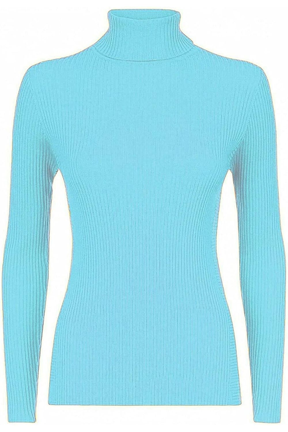 Plus Size Ribbed Stretch Polo Neck Top Tops WearAll