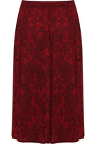 Paisley Print Midi Skirt in Wine Color Skirt WearAll Paisley Wine 12-14