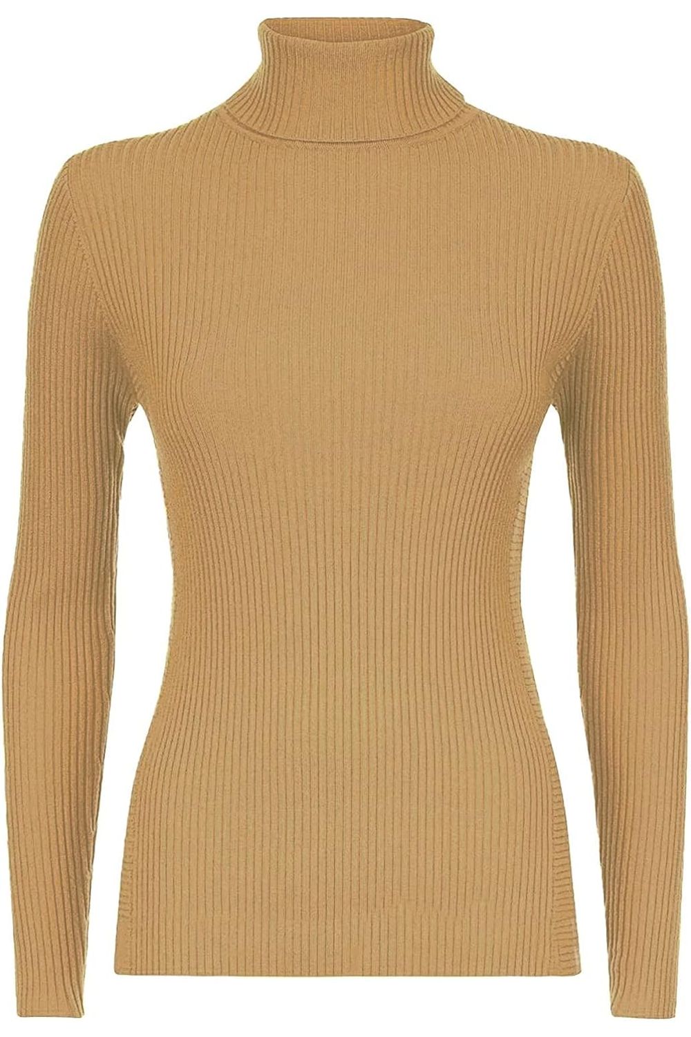 Plus Size Ribbed Stretch Polo Neck Top Tops WearAll