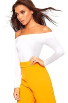 Off Shoulder Long Sleeve Bodysuit Bodysuit WearAll