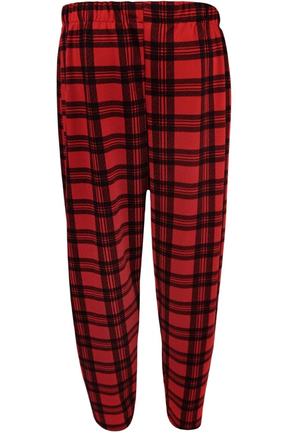 Plus Size Tartan Check Print Ladies Long Trousers Trousers WearAll Red Tartan 14