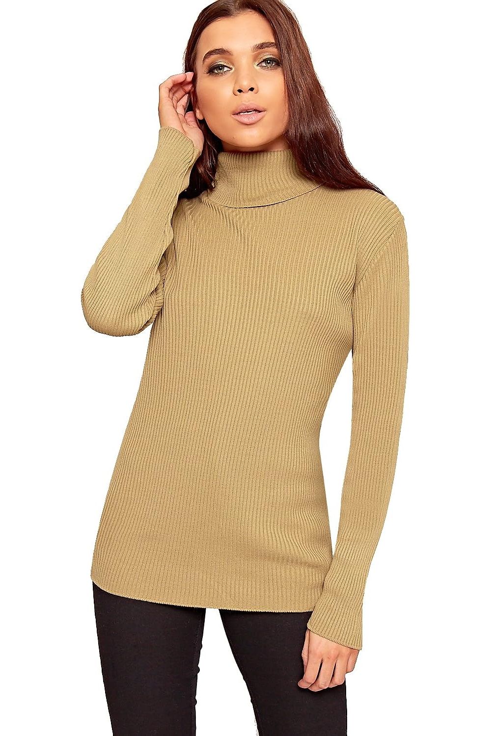 Polo Neck Knitted Top Tops WearAll