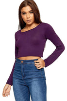 Long Sleeve Cop Top Tops WearAll Purple 8-10