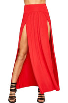 Petite Double Split Beach Sarong Skirt Skirt WearAll Red 8-10