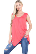 Plus Size Sleeveless Hanky Hem Vest Top Apparel & Accessories WearAll