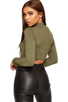 Turtle Neck Crop Top Tops WearAll