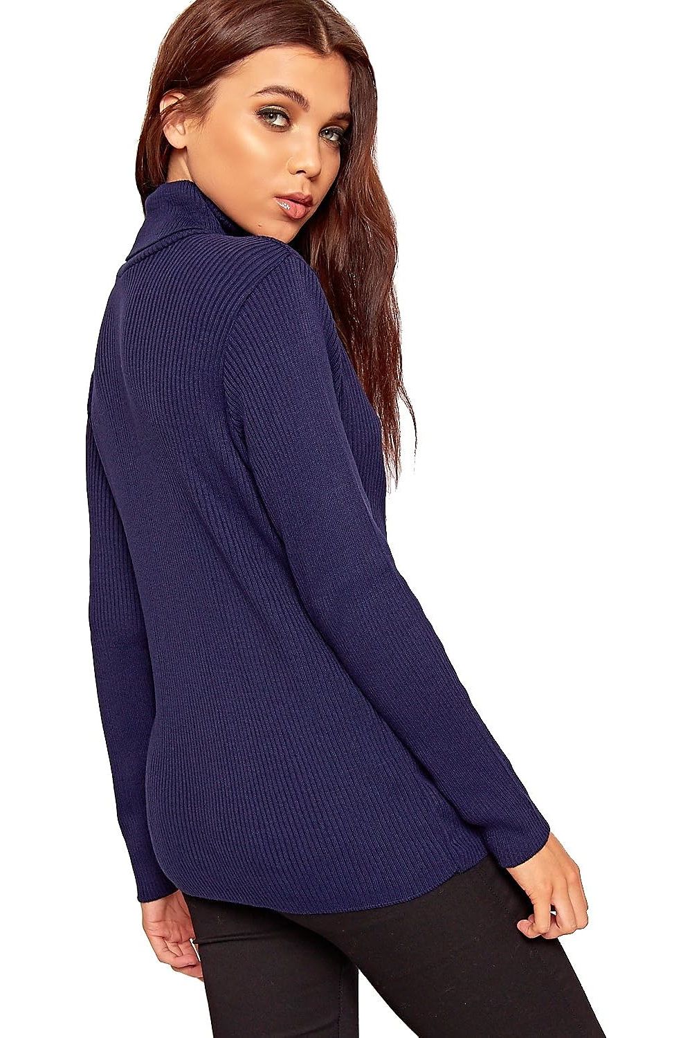 Polo Neck Knitted Top Tops WearAll