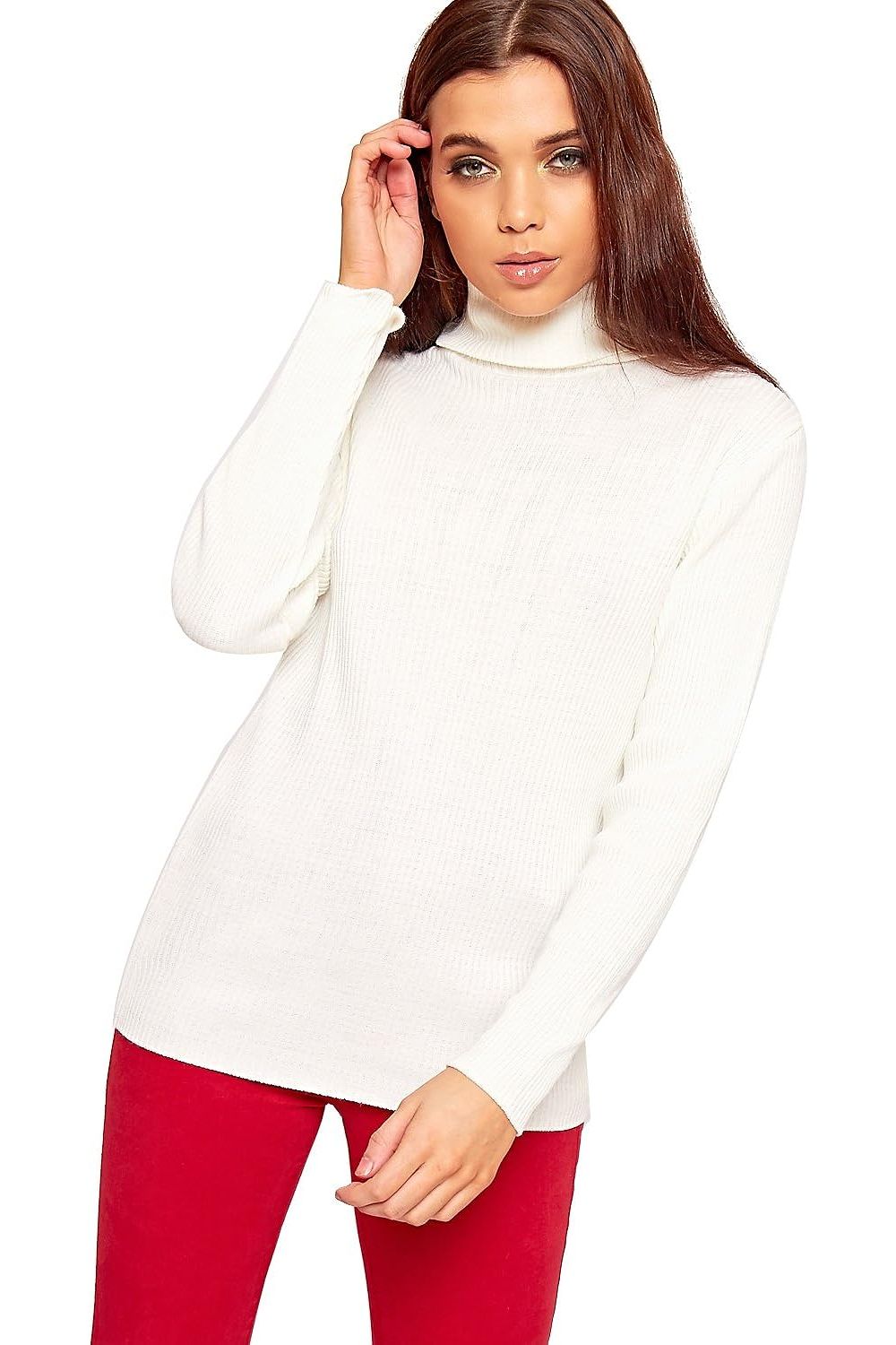 Polo Neck Knitted Top Tops WearAll