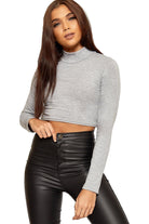 Turtle Neck Crop Top Tops WearAll