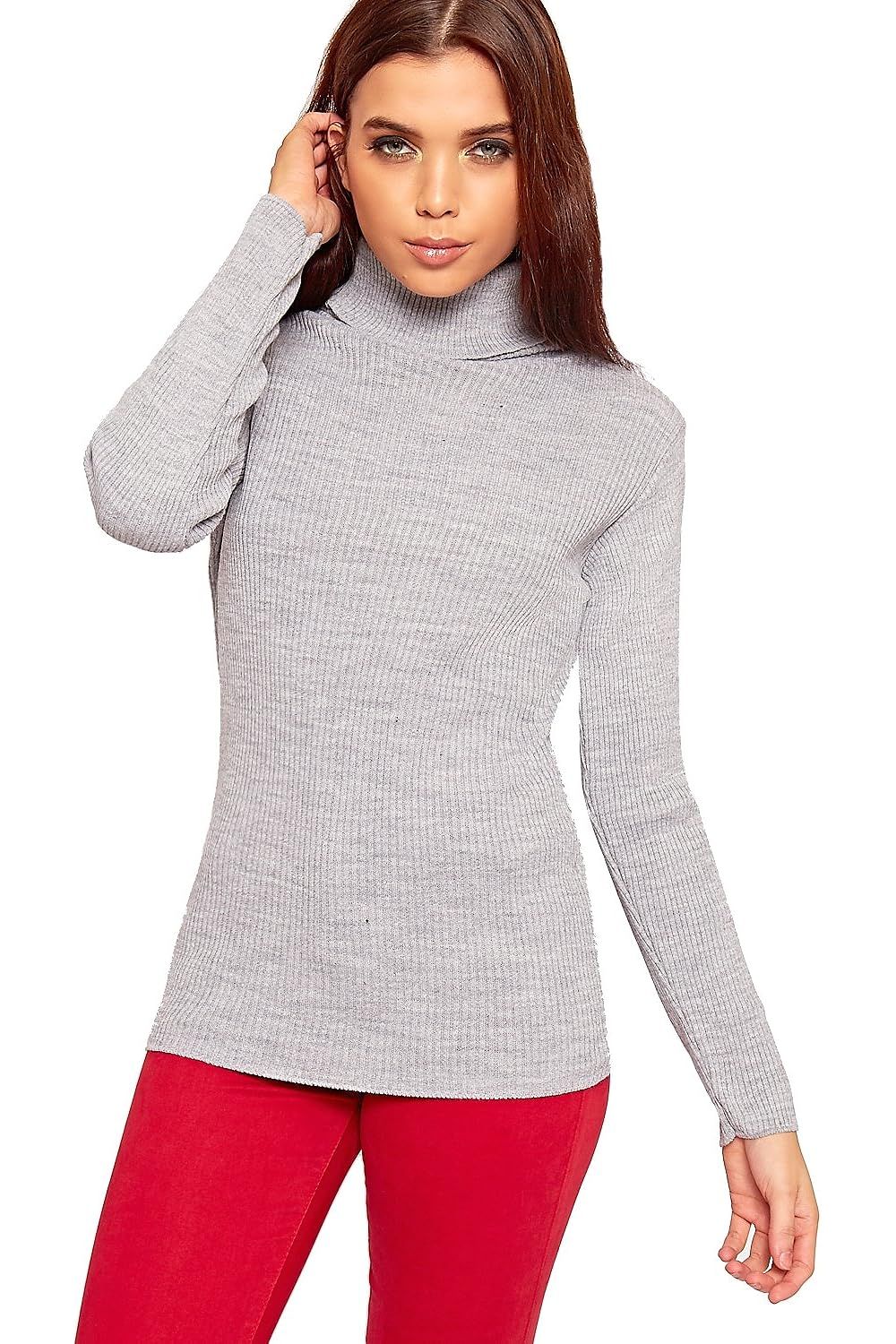 Polo Neck Knitted Top Tops WearAll