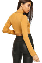 Turtle Neck Crop Top Tops WearAll