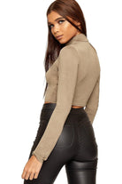 Turtle Neck Crop Top Tops WearAll