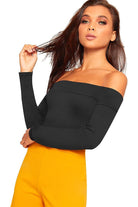Off Shoulder Long Sleeve Bodysuit Bodysuit WearAll