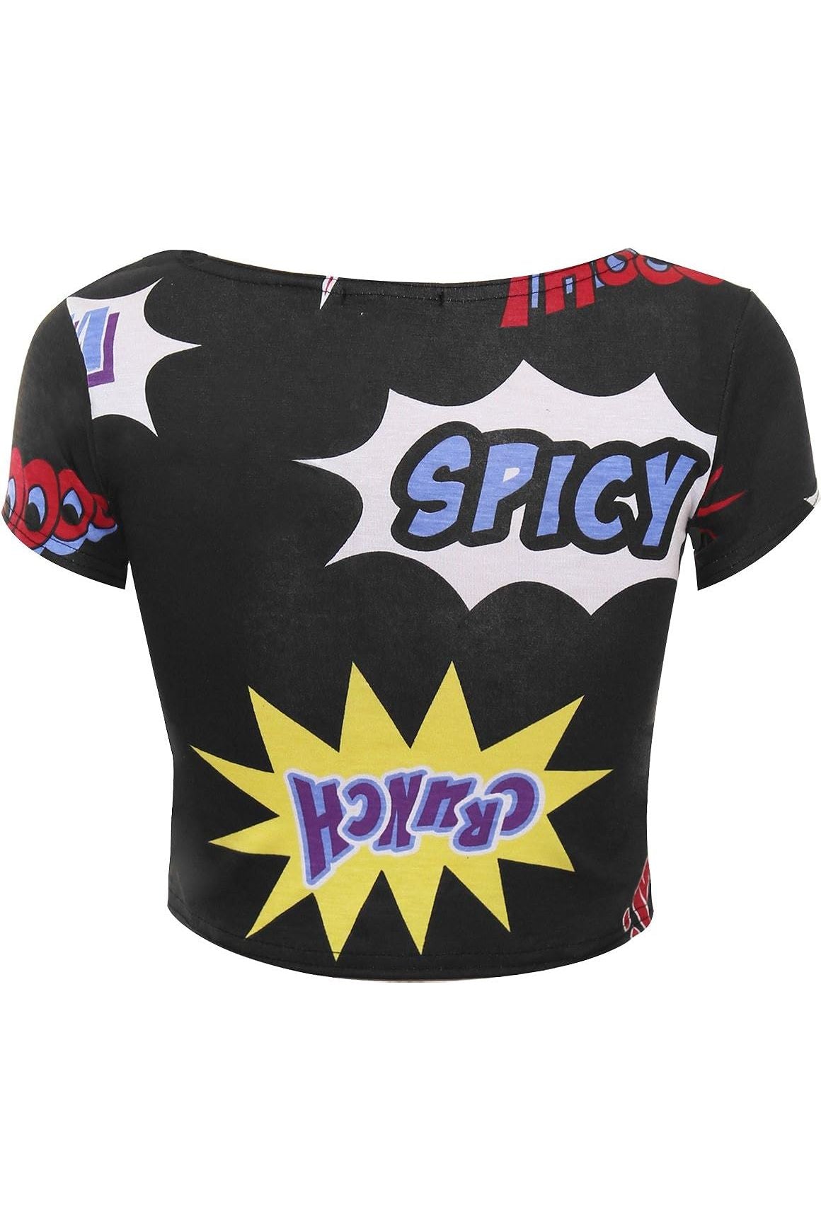 Printed Cap Sleeve Crop Tops Tops WearAll